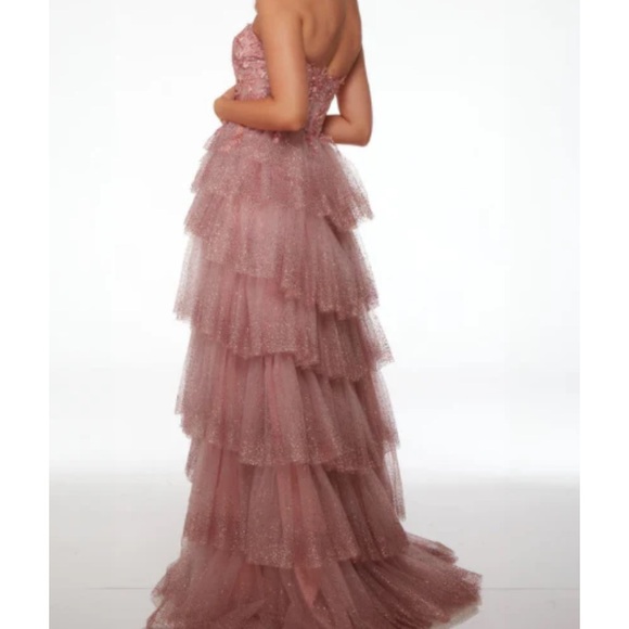 Alyce Paris Strapless Glittery Tiered Prom Dress 💗 - Picture 3 of 6